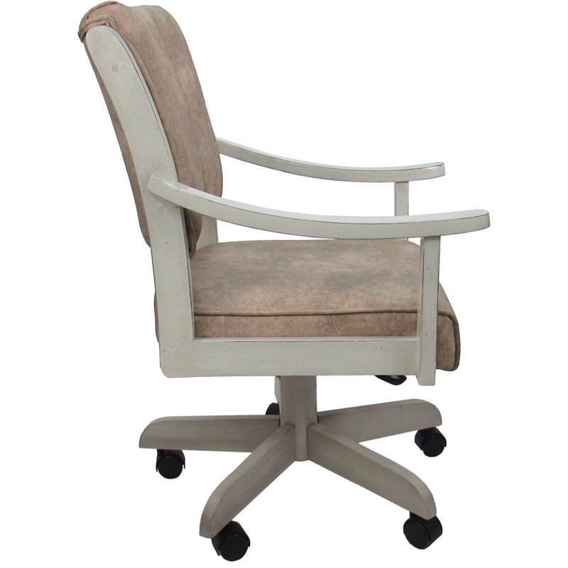 Chaise à roulettes limitée en bois massif, Bois beige