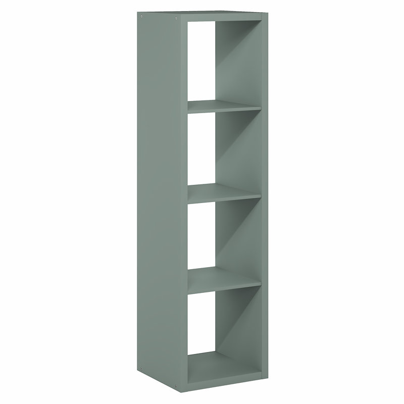 Arlton 6-Cube Bookcase, Green, (4 Shevles) 57.95"H x 15.87"W x 14.57"D
