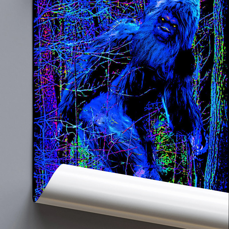  Officiellement sous licence Bigfoot - Non Flock Blacklight, affiche d'art - 24 x 36 po - reproduction décorative - papier affiche