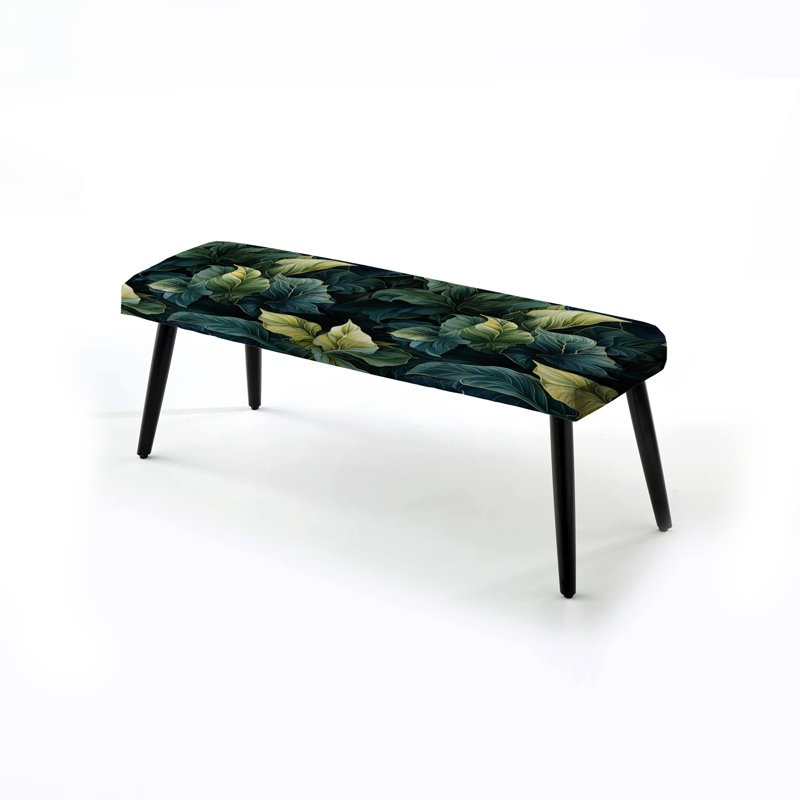 Banc noir rembourré Ethereal Tropical Camouflage