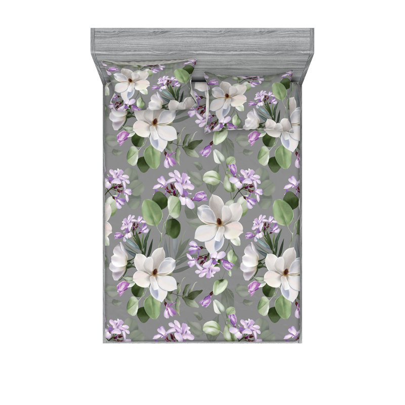 Drap-housse et taies décoratives 3 pièces Ambesonne, Ensemble de draps pour grand lit avec 2 taies d'or