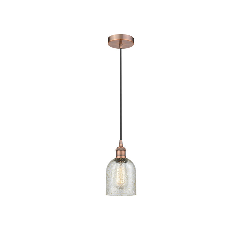 Luminaire suspendu en dôme à 1 lumière Reiko, Mica, Cuivre antique