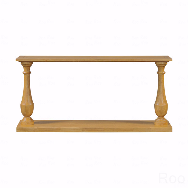 Vintage Narrow Entryway Sofa Table - Space-Saving Luxurious Pine Veneer Elegant Tapered Legs
