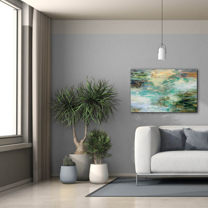 Art mural Marsh par Silvia Vassileva, H 26 po x l 40 po x P 1,5 po