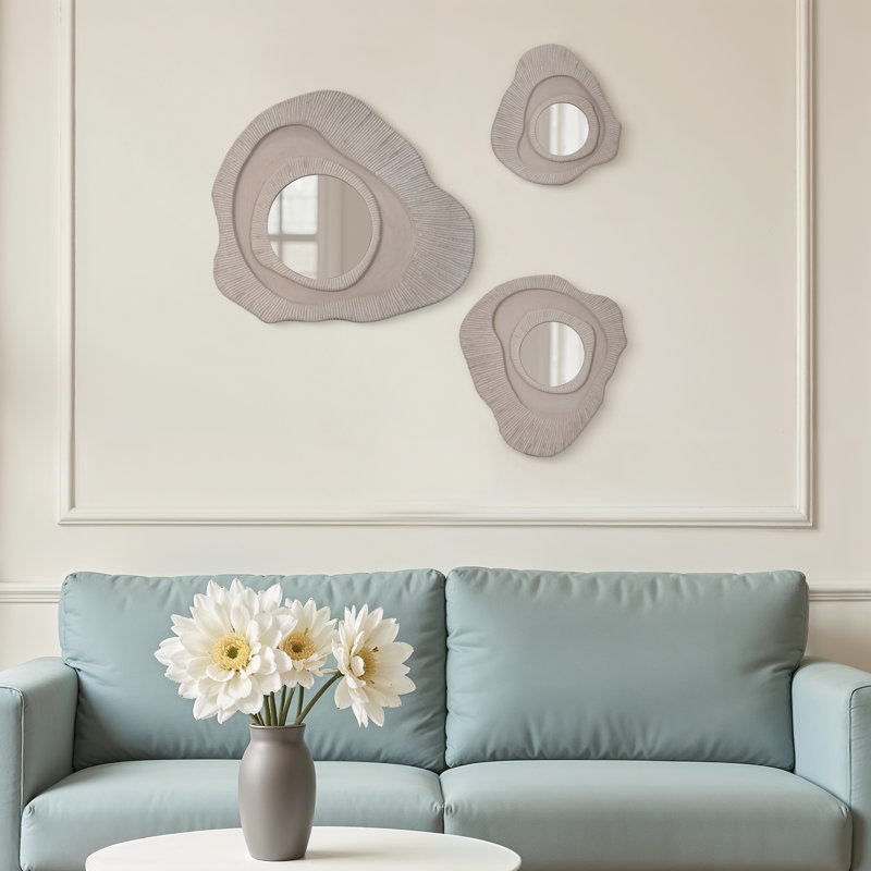 Ensemble de 3 miroirs muraux dimensionnels 15 et 20 et 25 po Mironez