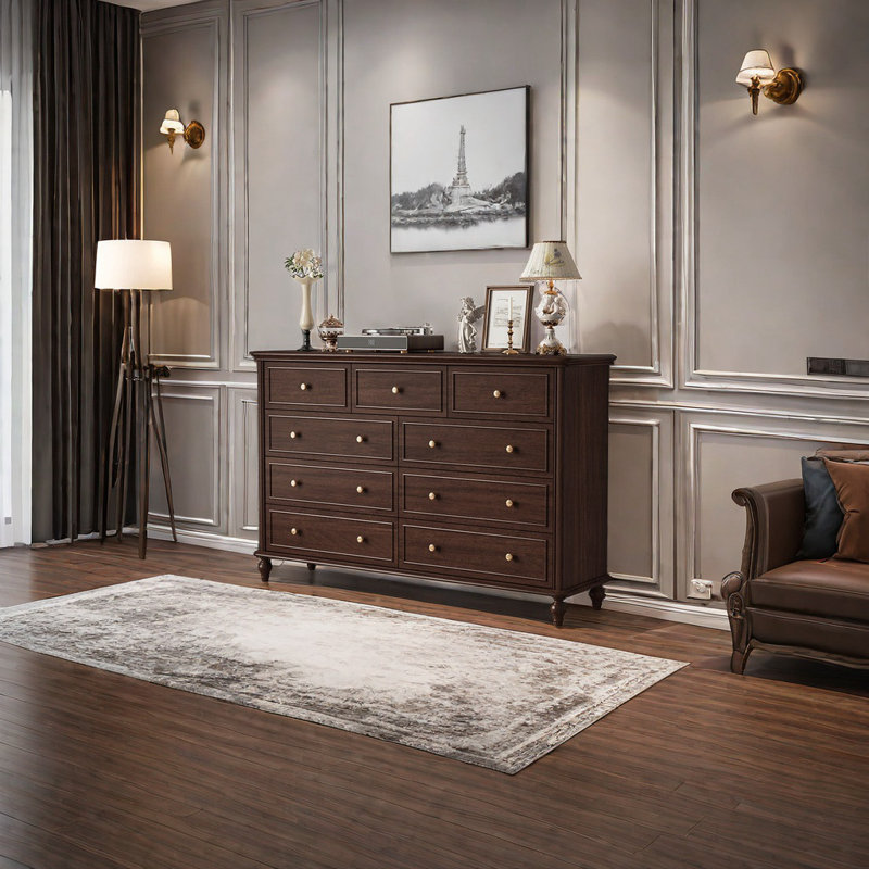 Buffet d'entrée simple en bois de style rétro 57,5 po