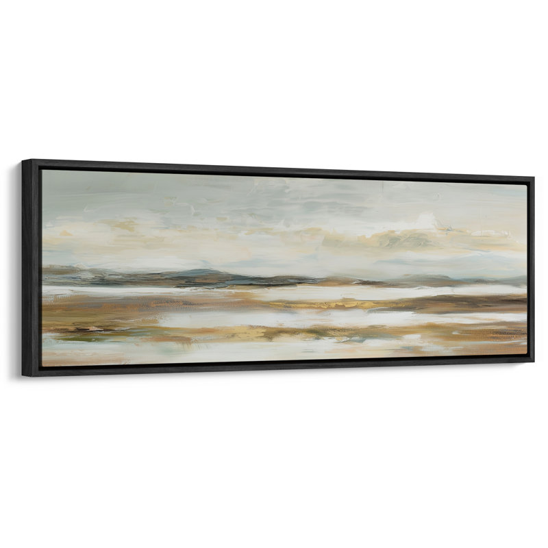 «Soft Neutral Landscape», impression sur toile pour chambre à coucher, H 20 po x l 60 po, Noir