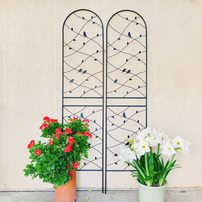Barrière de jardin en treillis de jardin en métal 86,7 "x 19,7" treillis antirouille pour plantes grimpantes