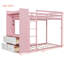 Twin Size Bunk Bed With 4 Storage Drawers, Hanging Rail, Light Strip And Built-In Shelves & Dual Pegboards, 3 Colors Available-1288975308