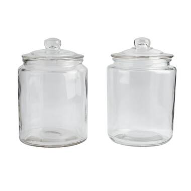 Mason Craft & More Vintage Storage Jars Mason Craft & More European Belly  Glass Canisters W/ Acacia Wood Lids - Set Of 4 & Reviews