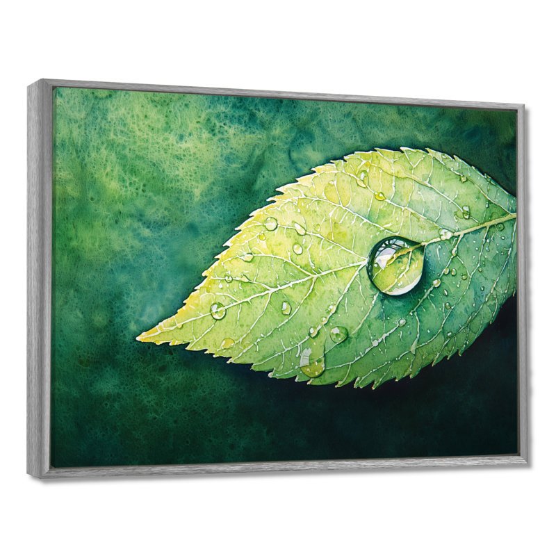 Jacylyn - Floral Large Wall Art, Argent argent, H 30 po x l 40 po, Impression encadrée flottante sans passe-partout