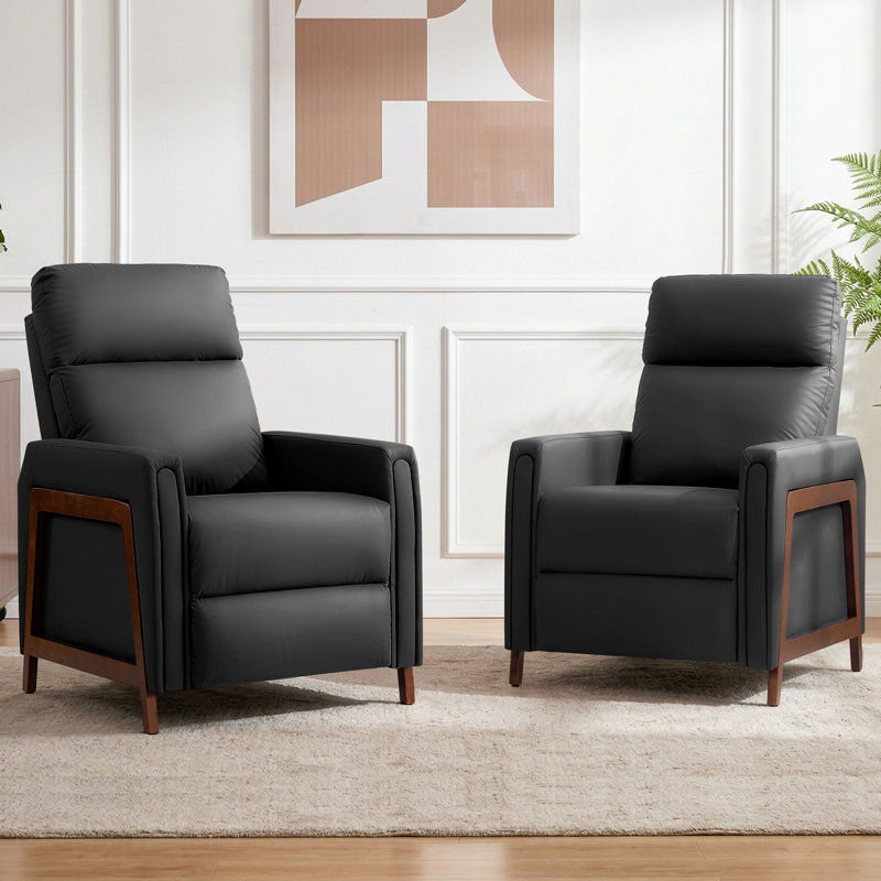 Fauteuil inclinable en cuir Mid-Century, Brun