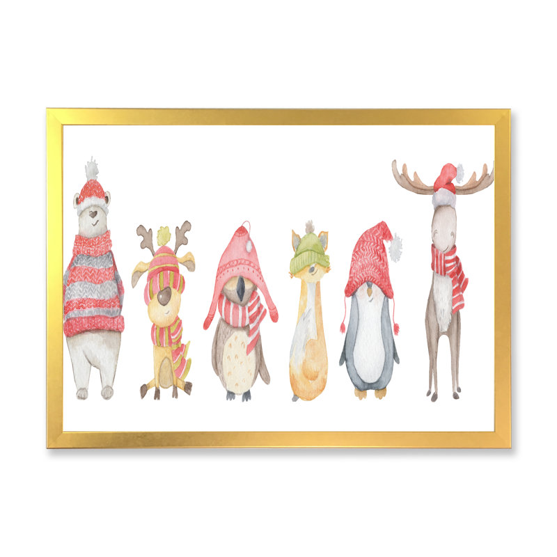 Ours polaire mignon, reproduction sur toile, H 24 po x l 36 po x P 1 po, Cadre doré