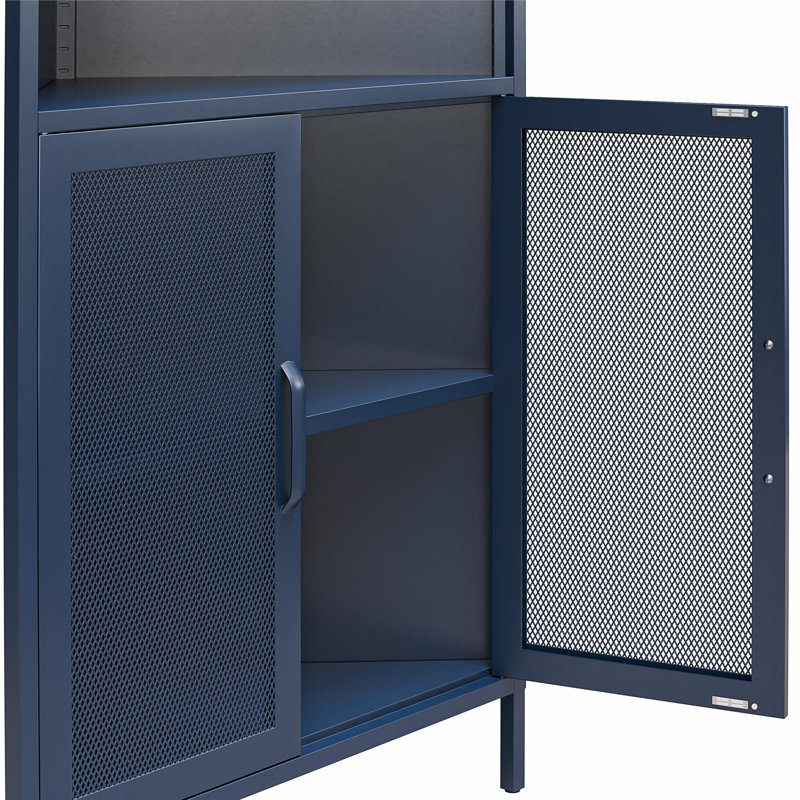 Channing Corner Storage Cabinet with 2 Doors, Navy Blue