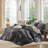 MooMee Lightweight Duvet Cover Set with Zipper Closure 8 Ties 100% Washed Cotton Linen Like Textured Soft Breathable All-Season-111220333-109236632