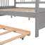 Lit de jour double en bois avec lit gigogne simple, construction en pin durable et conception peu encombrante pour une utilisation polyvalente-1054510935