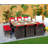 6 - Person Wicker Patio Dining Set with Rectangular Table , Cushions Included-93843004-93842996