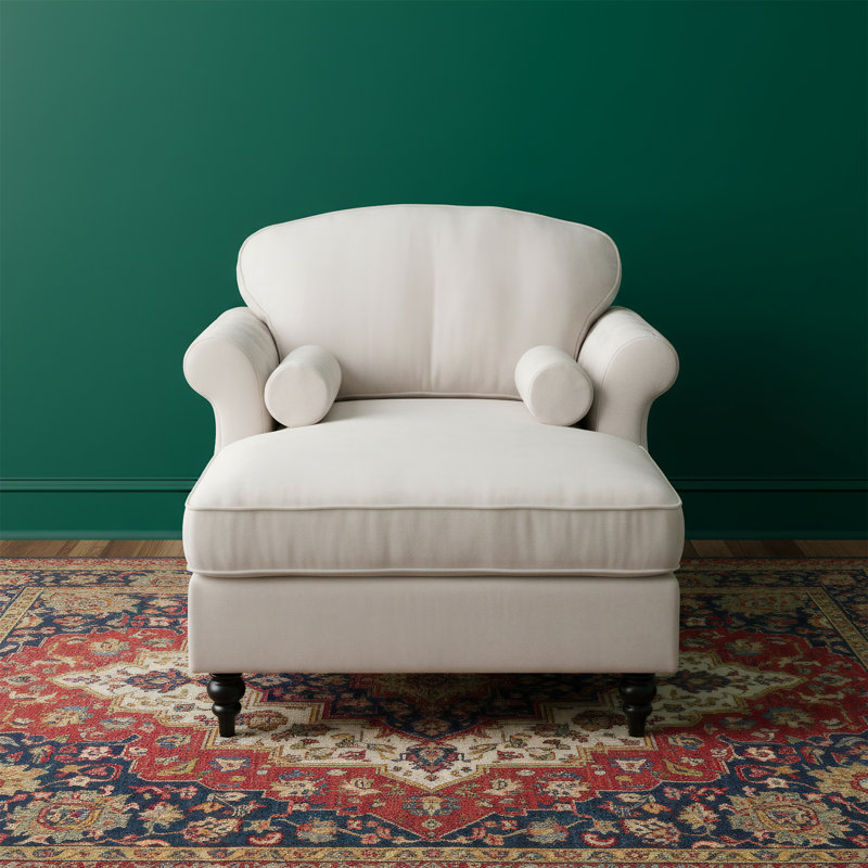 Fauteuil inclinable intérieur en chenille avec coussin large et méridienne rembourrée, Blanc