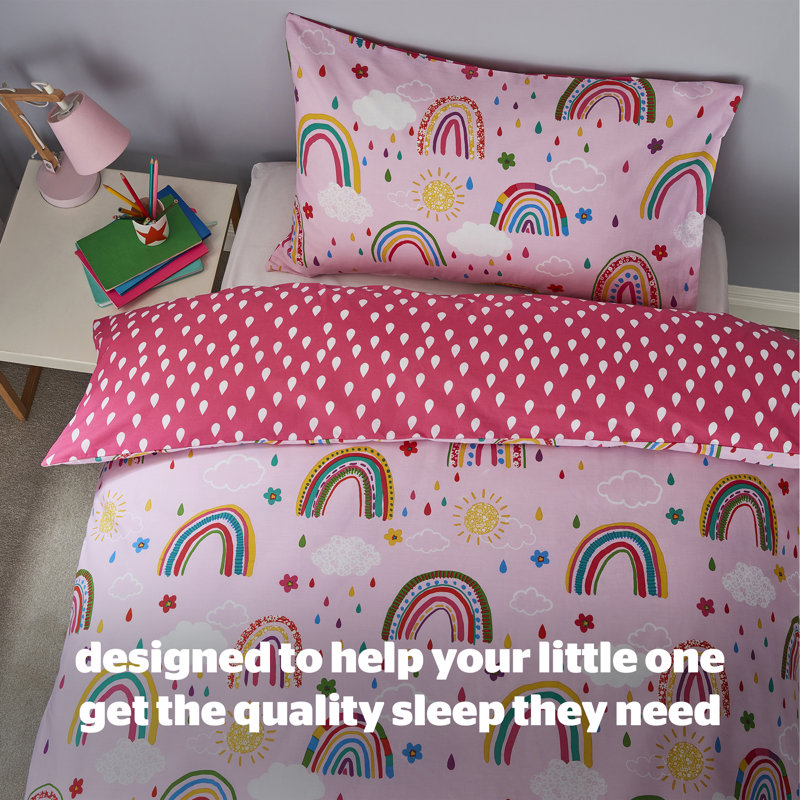 Silentnight Healthy Growth Rainbow Kids Duvet Set, Double - 2 Pillowcases (45 x 80 cm)