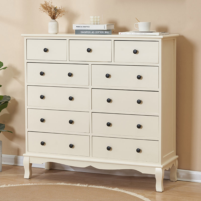 White Solid Wood Accent Cabinet