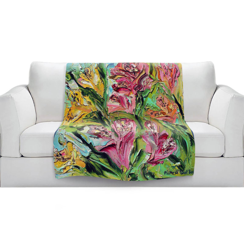 Couverture sherpa douce lilly fleurs, l 51 po x L 60 po