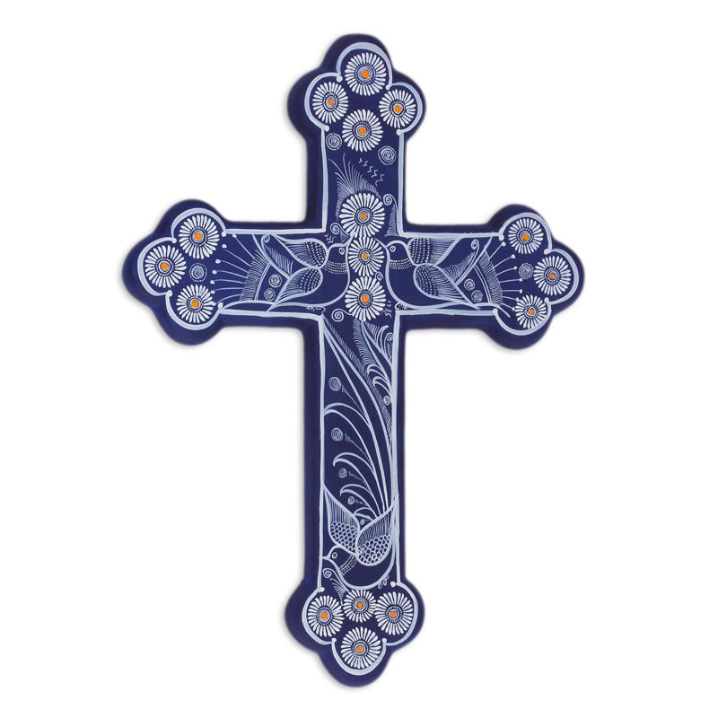 Croix murale en céramique serenity