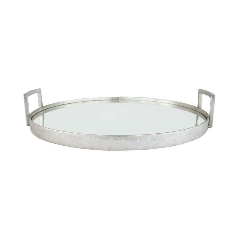 Ono Decorative Tray, Antiqued Silver Leaf
