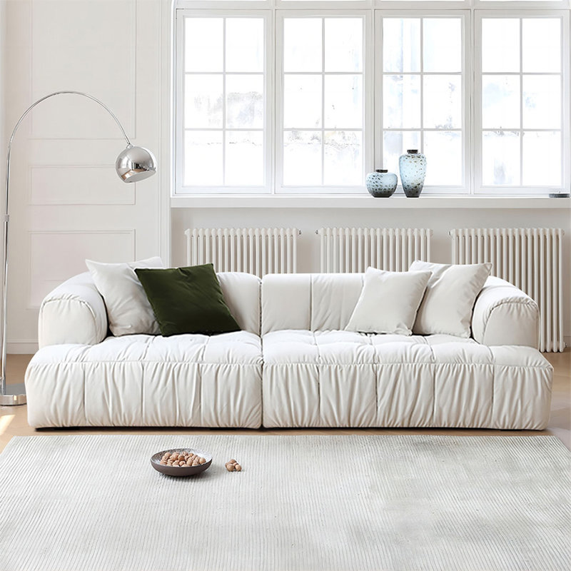 Coussin modulaire blanc 100% polyester 101,57 po, 25.98"H × 101.57"L × 42.13"W