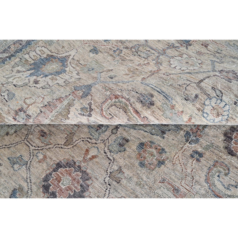 Tapis rose et bleu clair de haute qualité noué à la main, Rectangle 8 pi x 10 pi
