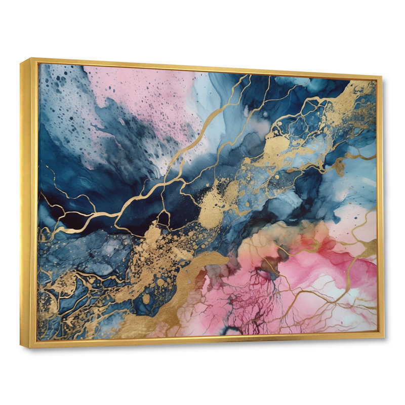 Exploration des profondeurs de la géode rose IV - art mural abstrait en marbre, H 34 po x l 44 po x P 1,5 po