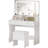 Baelyn Makeup Vanity  with  LED Lighted Mirror,  Modern 4 Drawers Vanities Desk with Stool-1483049333