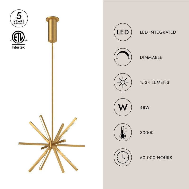 Sirius 13 - Light LED Chandelier, White, 14.75" H x 20" W x 20" D