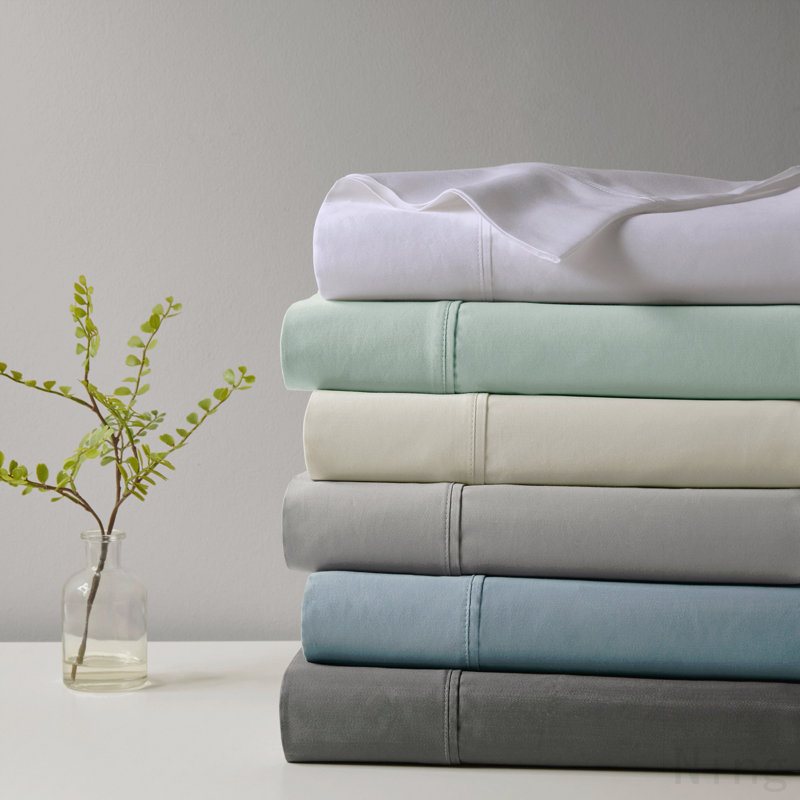 4-Piece Full HeiQ Smart Temperature Cotton Blend Sheet Set, Grey