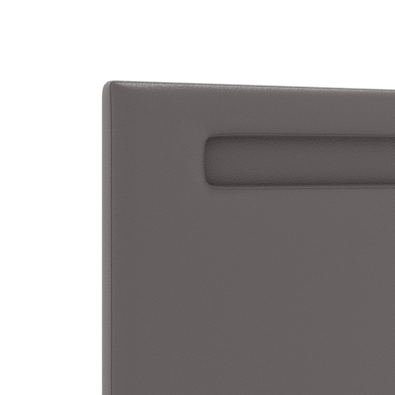 Headboard Plain Design Faux Leather, 200 x 200cm, 98cm H x 200cm W x 5cm D, Grey