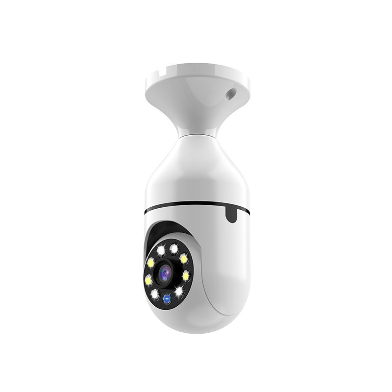 Caméra de sécurité à ampoule, Caméra WiFi sans fil panoramique 360G à 360 degrés Full HD