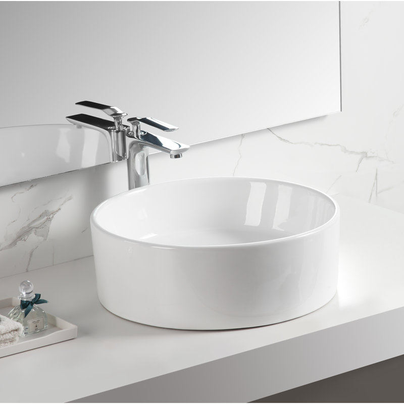 Lavabo de salle de bain circulaire en céramique pour bateau