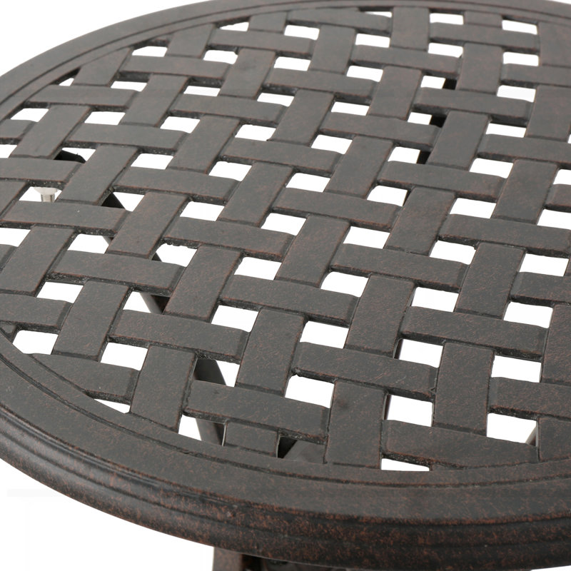 Table d'appoint d'extérieur en fonte d'aluminium 19 po