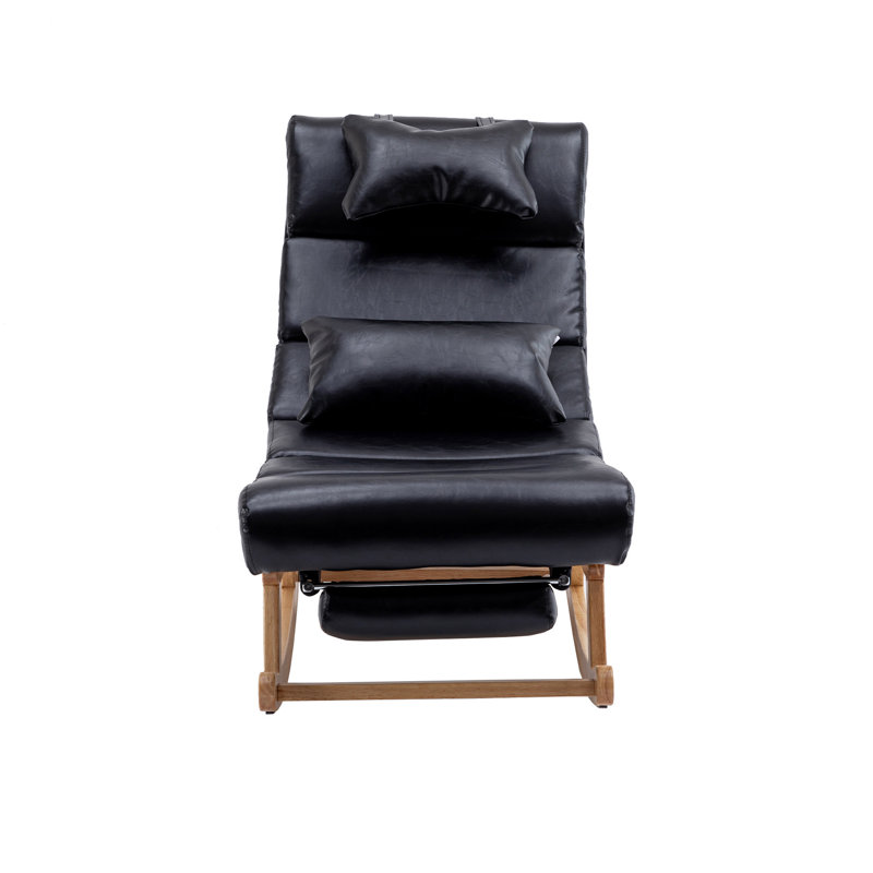 Chaise berçante Aayah, Bleu foncé, Noir