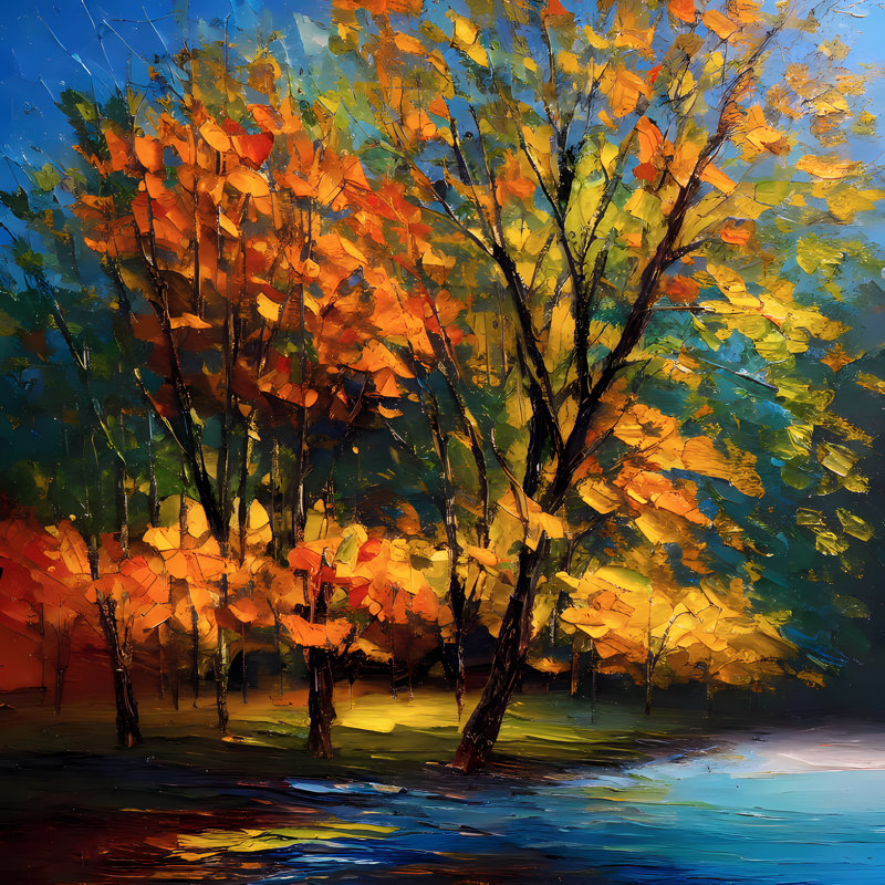 Automne doré I, H 42 po x l 42 po