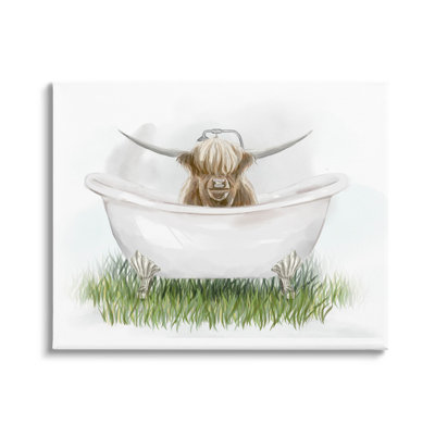" Country Highland Cattle Bathtub " by Ziwei Li