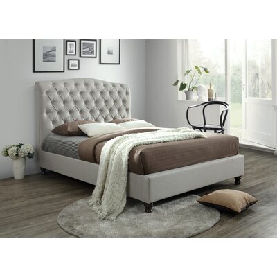 Keifer Tufted Solid Wood and Upholstered Sleigh Platform Bed -  Darby Home Co, 9A29F9DEE1F141ADA137B2B0EC3CA05F