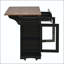 Îlot de cuisine 54 po avec rangement pour porte en verre, prise de courant et porte-couteau - noir-129895296