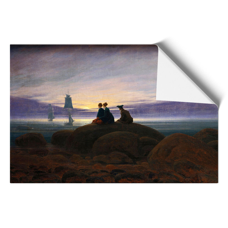 Moonrise Over The Sea by Caspar David Friedrich - No Frame Print, 21cm H x 30cm W x 0.1cm D