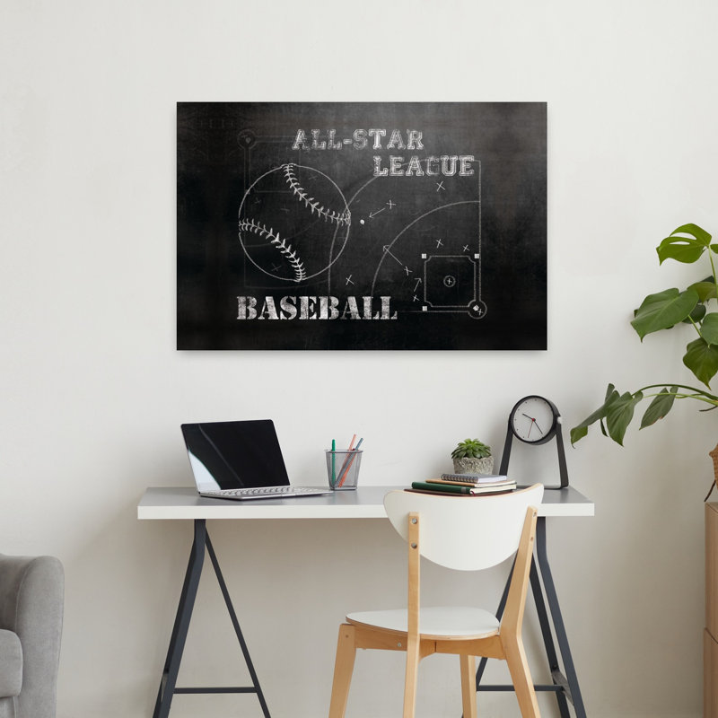 Baseball Plays Contemporary Art, 24" H x 36" W