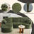 Boneless 100'' W 3-Seat Round Arm Corduroy Curved Boneless Couch-334703605