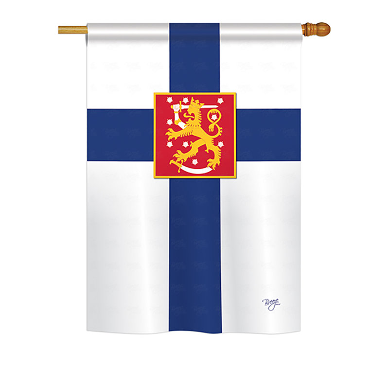 Drapeau de maison de finlande, H 40 po x l 28 po
