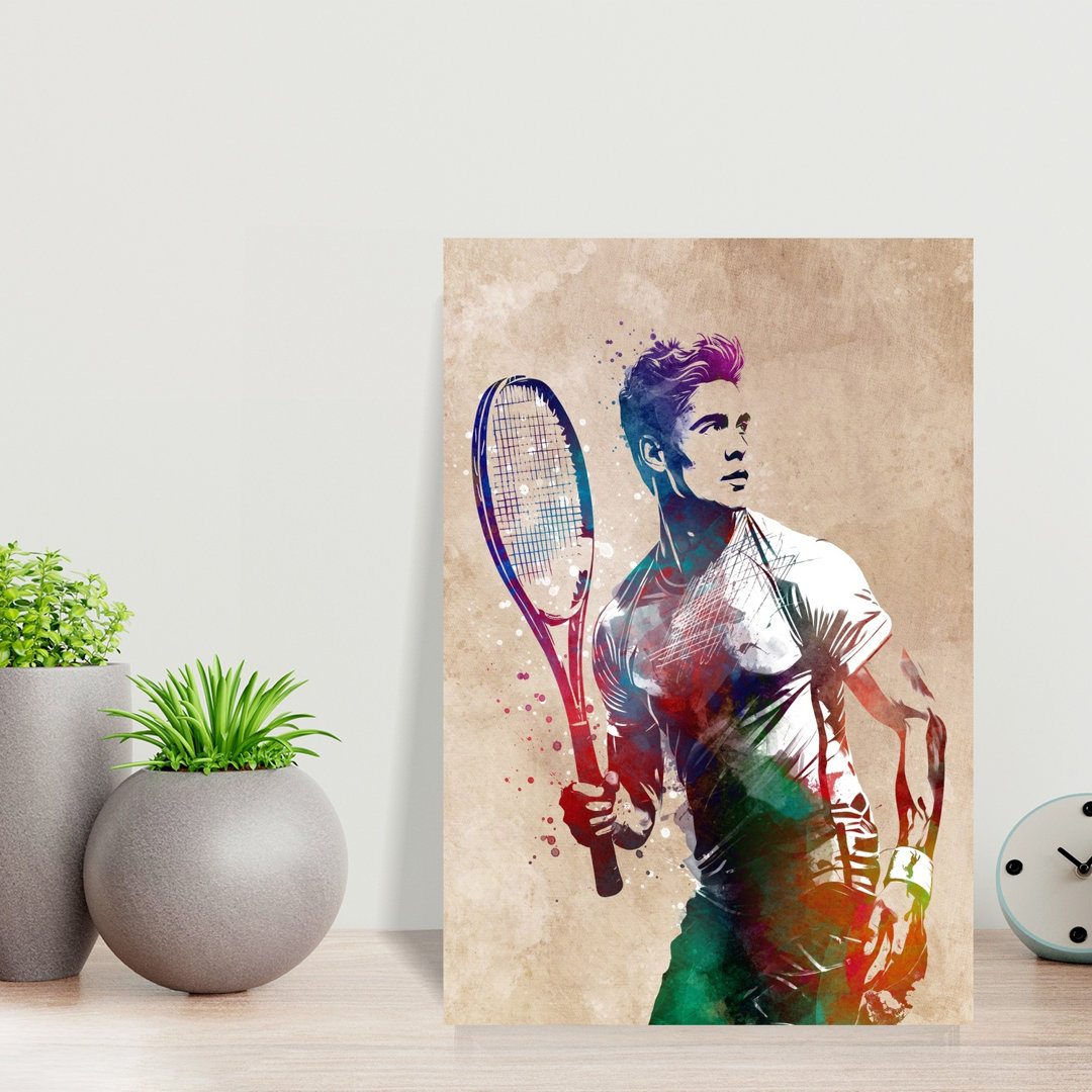 Vibrant Tennis Player Colorful Modern Contemporary Wall Art Print