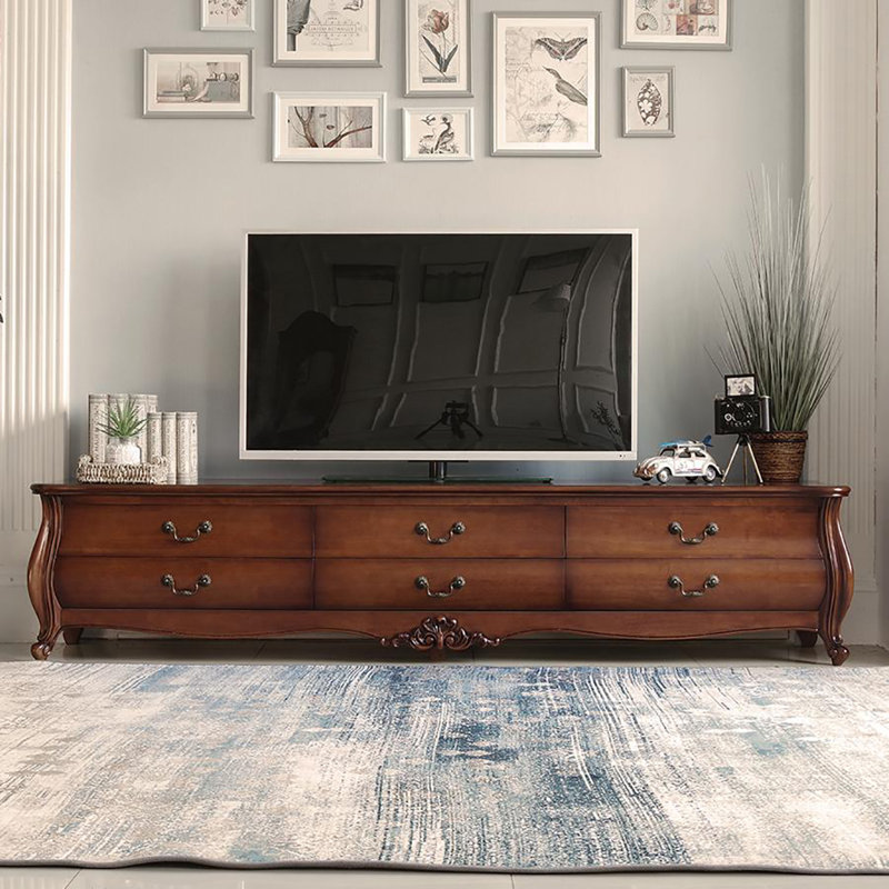 Meuble télé de luxe américain, H 18,5 po x L 86,6 po x l 18,1 po