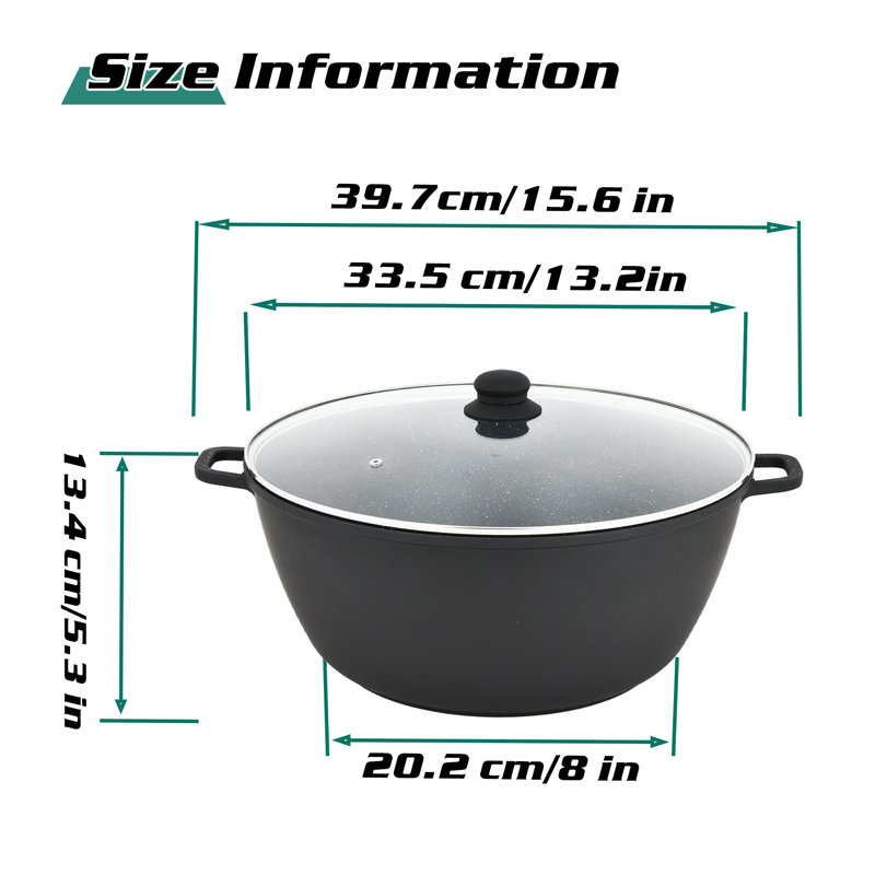 Marmite en aluminium coulé antiadhésif 5 pintes Vivicreat, 13.60"