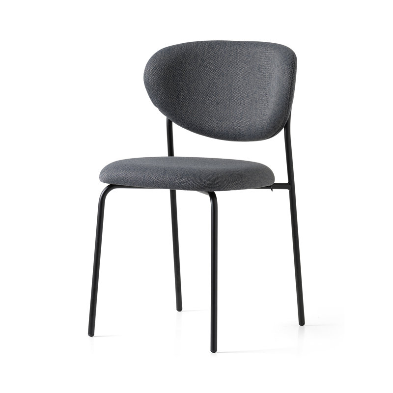 Cozy Upholstered Chair with Metal Frame, Taupe, Matt Black
